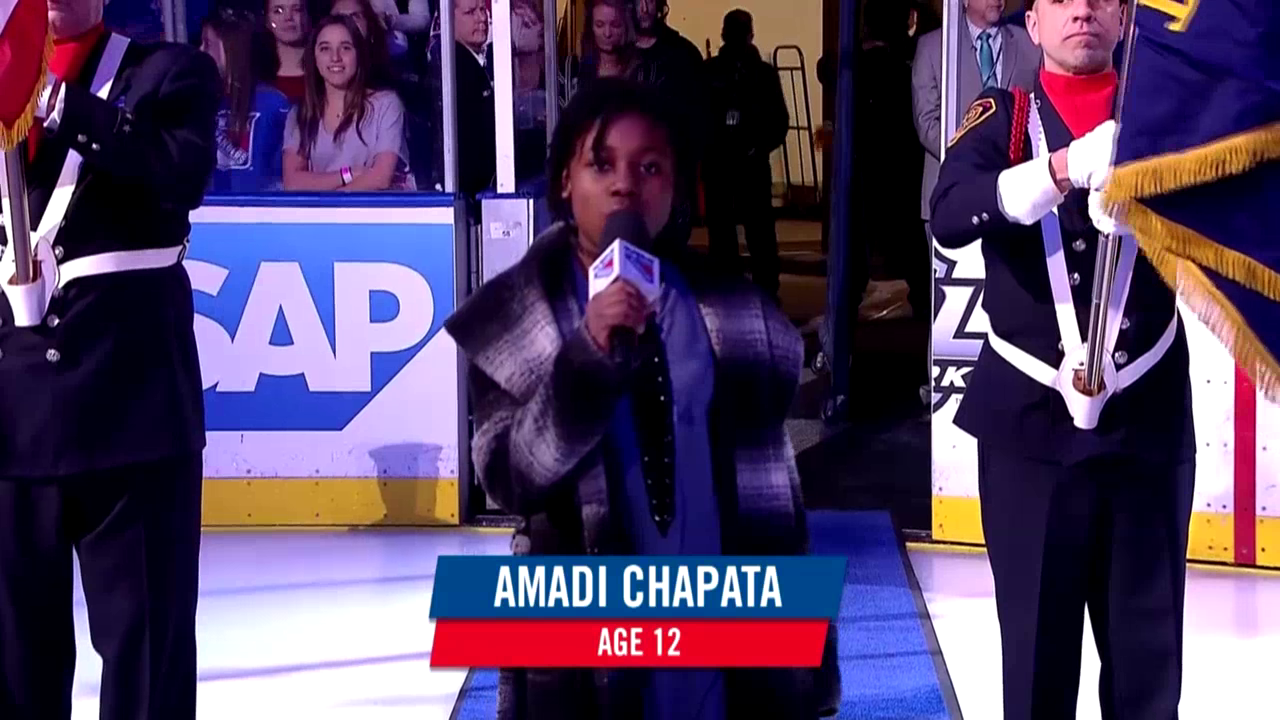Amadi performing National Anthem at MSG