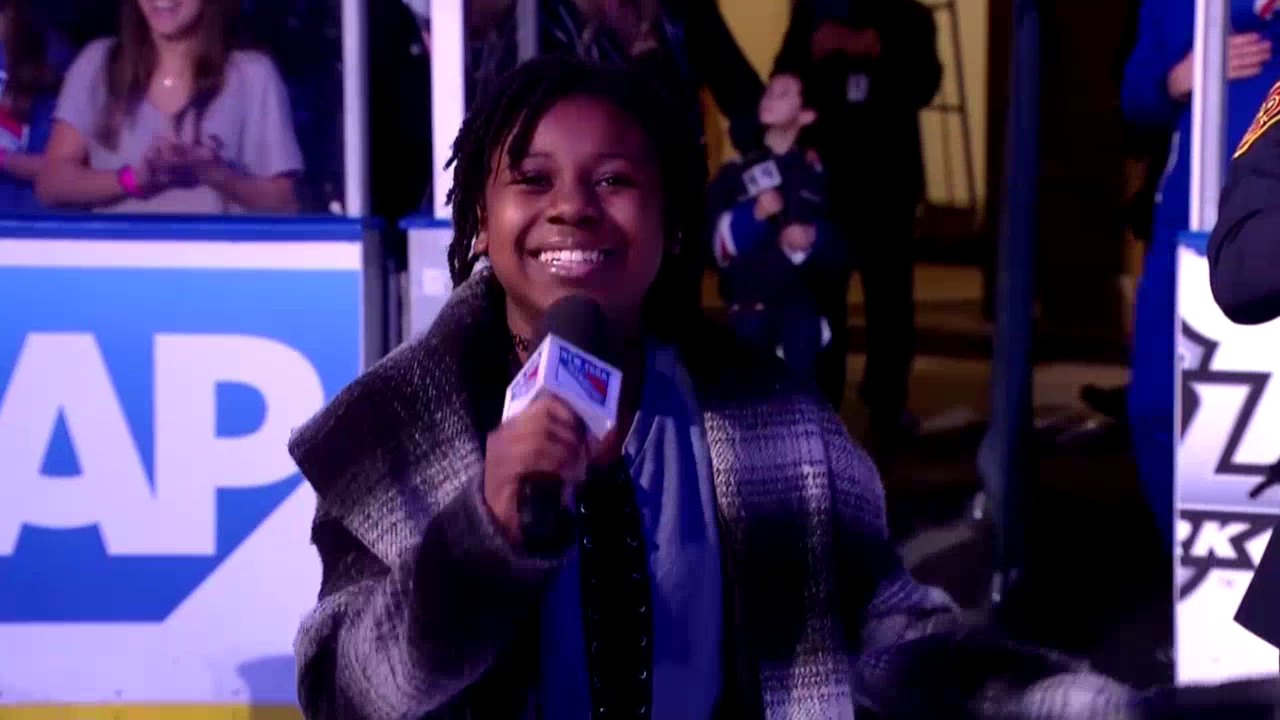 Amadi performing National Anthem at MSG